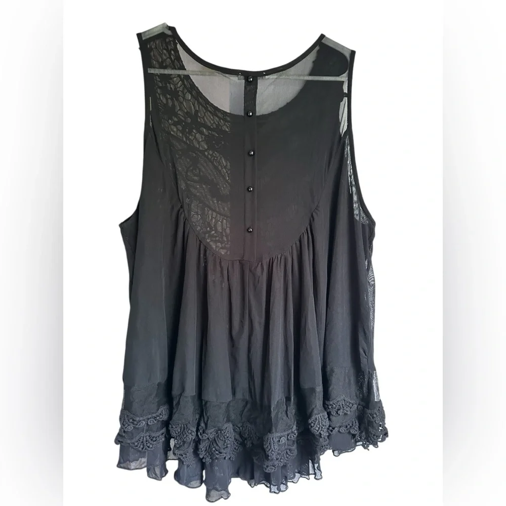 Ultra Pink Black Crochet Women's Top - Picture 5 of 6